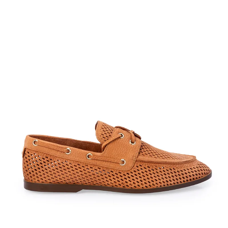 Loafer Mocassim Couro Nobuck Caramelo 39