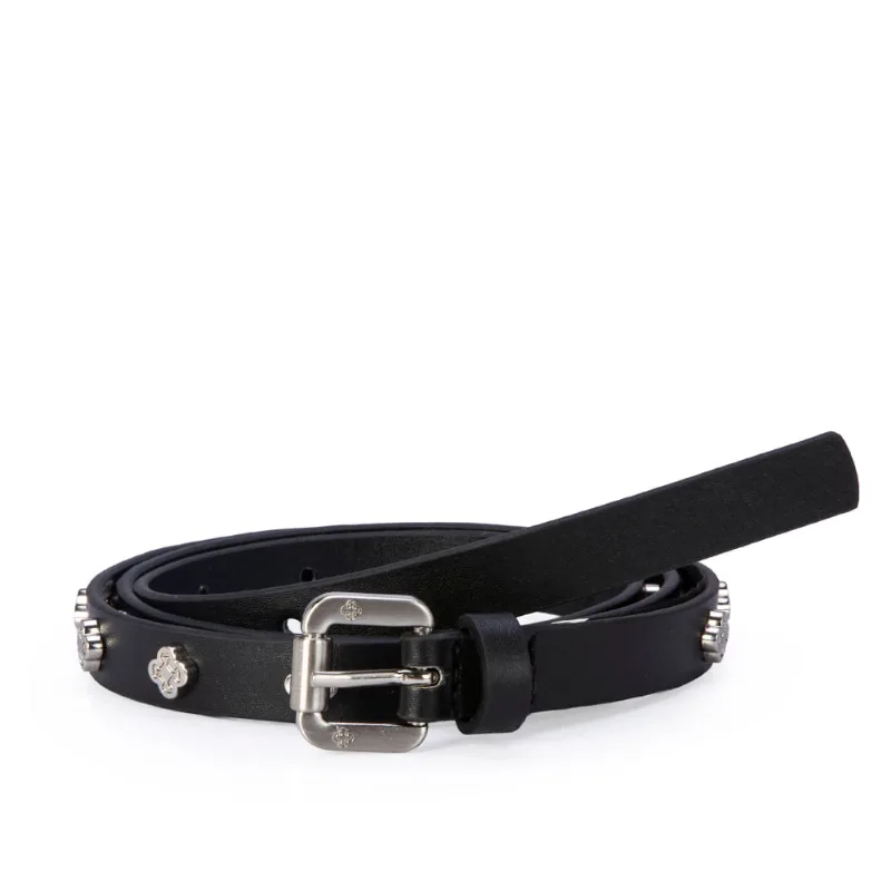 Cinto Couro Preto Rebites Feminino Preto 90