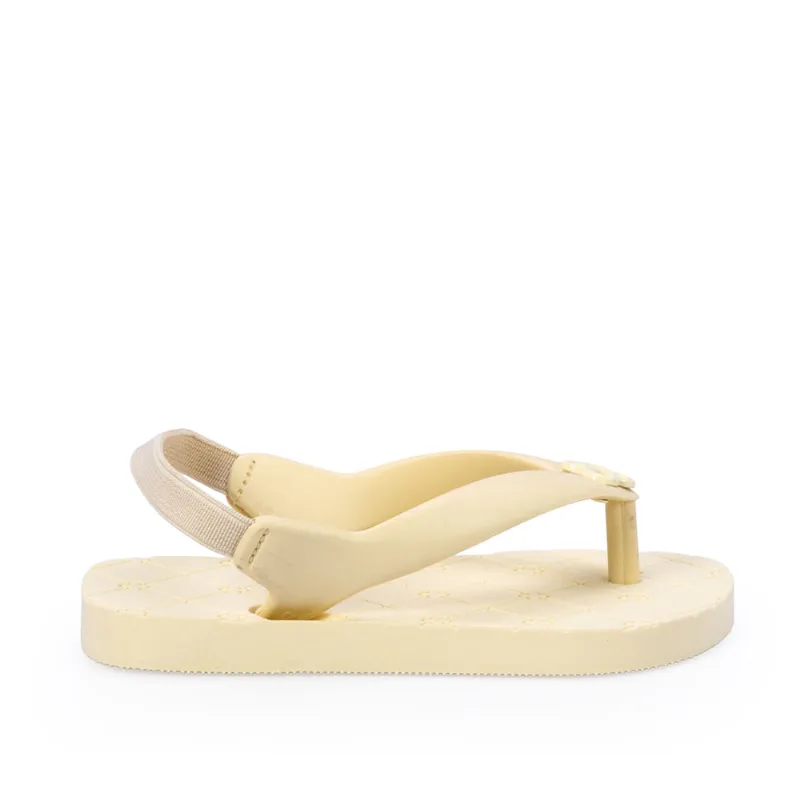 Chinelo De Dedo Infantil Monograma Creme Brullea Injetado 21.22