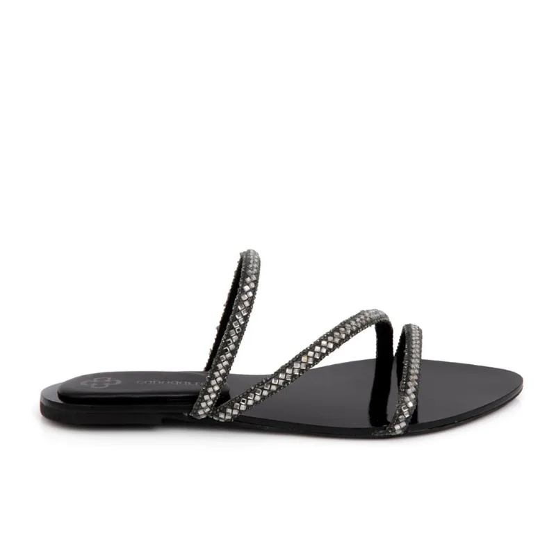 Chinelo Rasteiro Bico Redondo Pedrarias 37 - CAPODARTE
