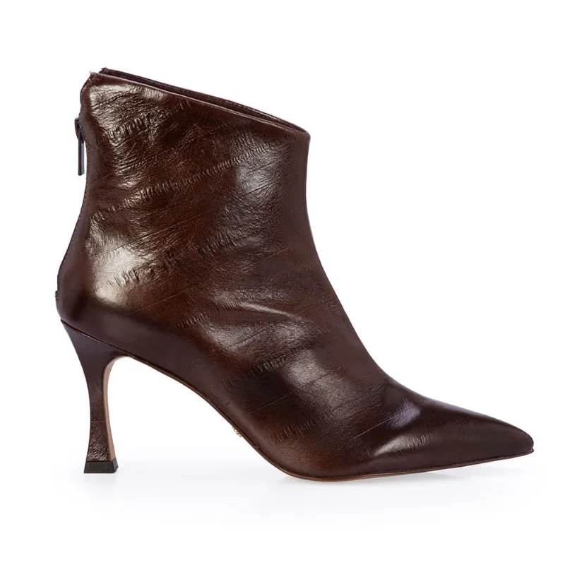 Bota Salto Taça Couro Marrom 34