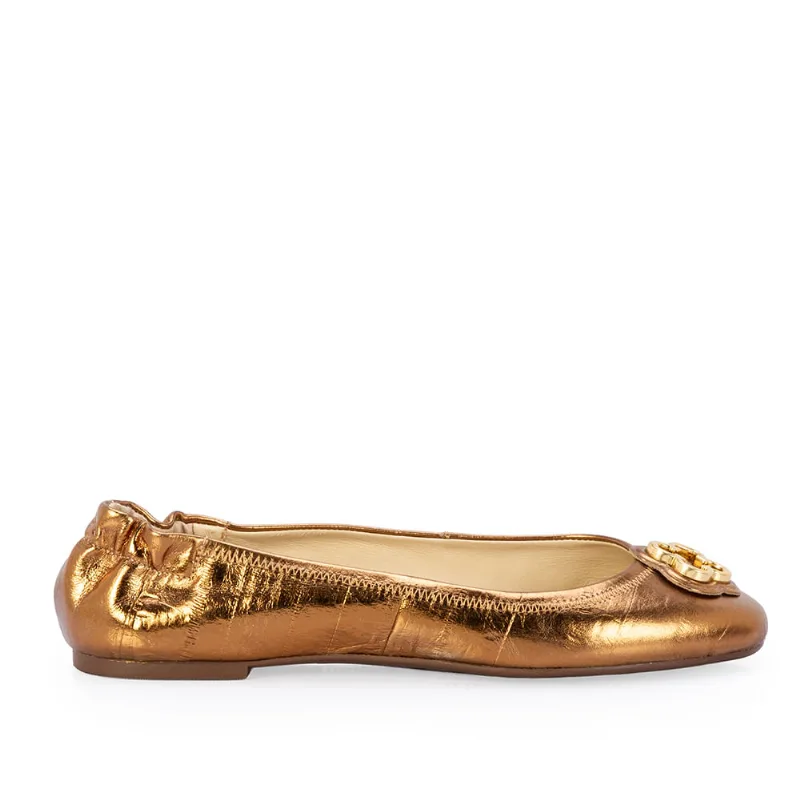 Sapatilha Ballerina Couro Bronze Catherine 34