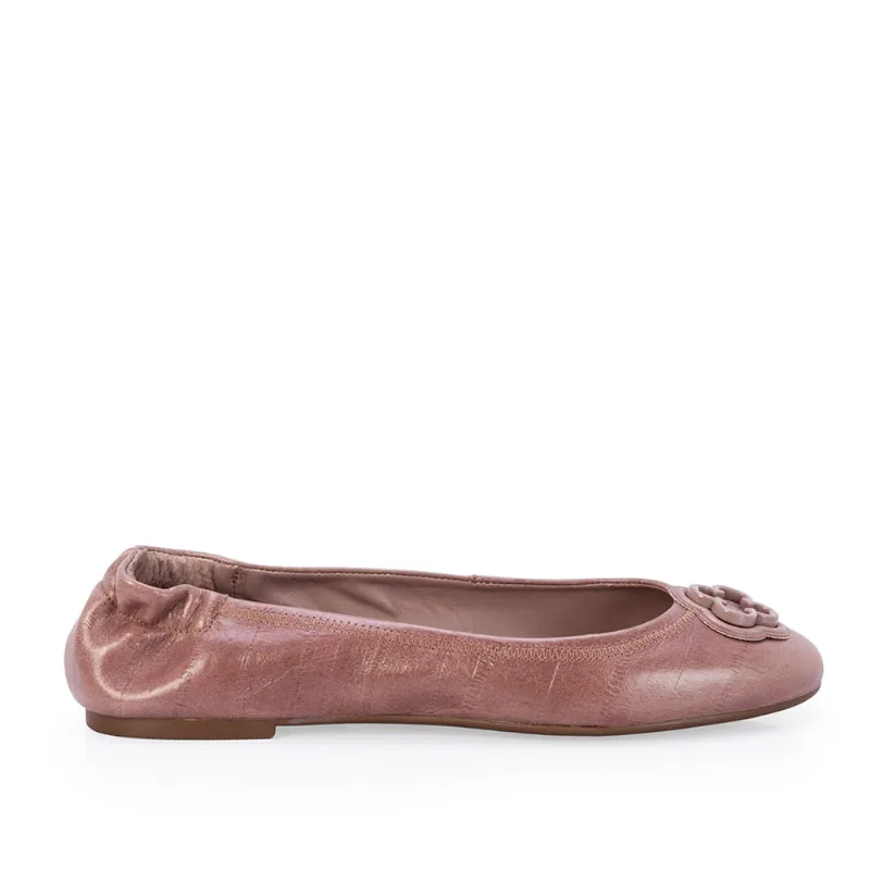 Sapatilha Ballerina Couro Mocha Rose Catherine 39