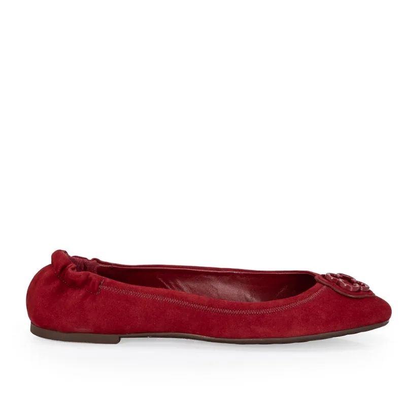 Sapatilha Ballerina Couro Suede Vermelha Amarone Catherine 36 - CAPODARTE