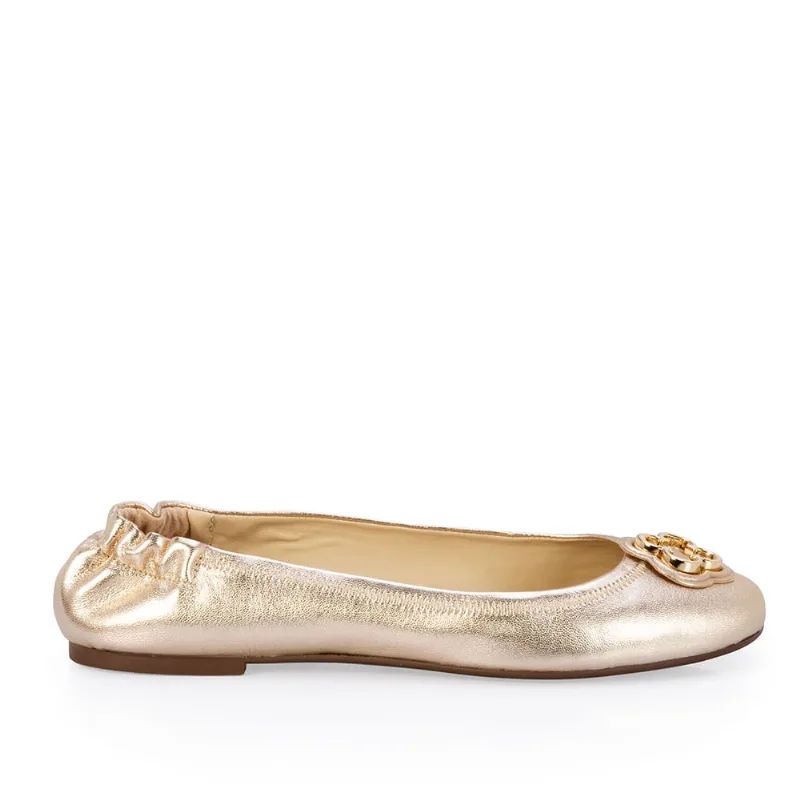 Sapatilha Ballerina Couro Dourada Catherine 38