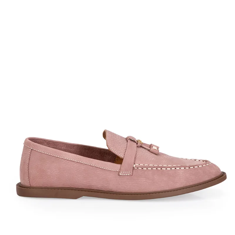 Loafer Mocassim Couro Nobuck Rose 36 - CAPODARTE