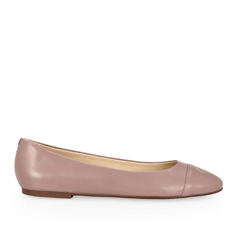 Sapatilha Bico Redondo Couro Mocha Rose 40