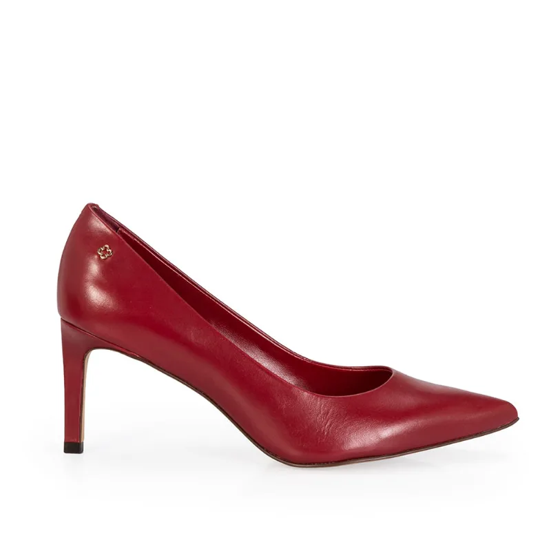 Scarpin Salto Médio Couro Vermelho Amarone 38