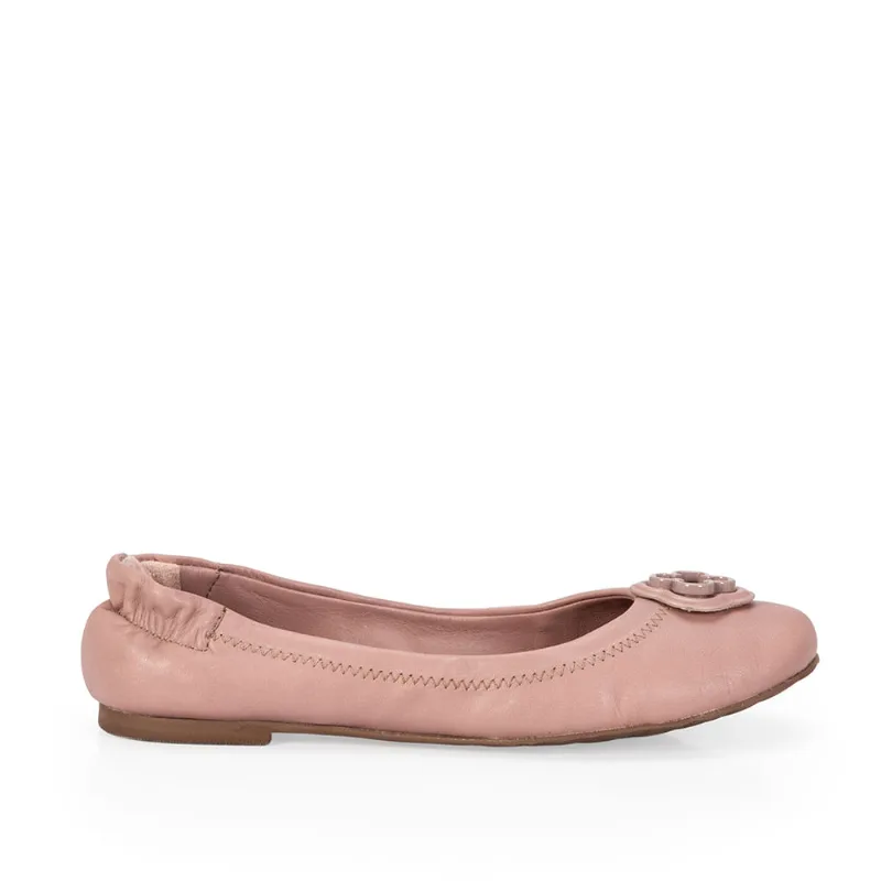 Sapatilha Infantil Rose De Couro Com Elástico 32 - CAPODARTE