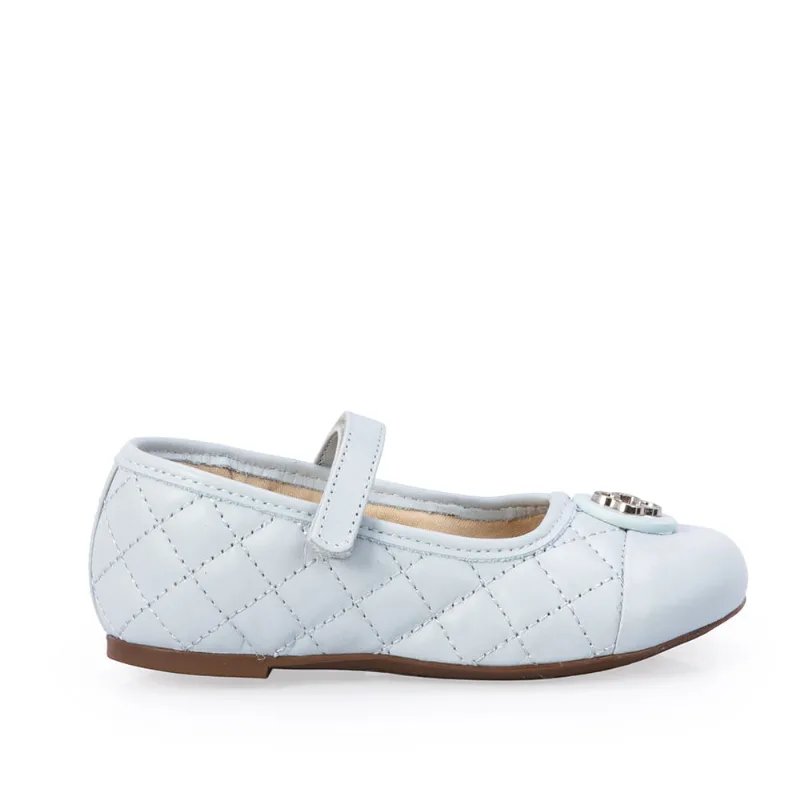 Sapatilha Bebê Couro com Velcro Azul 24