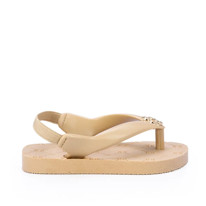 Chinelo De Dedo Infantil Monograma Dourado Injetado 19.20