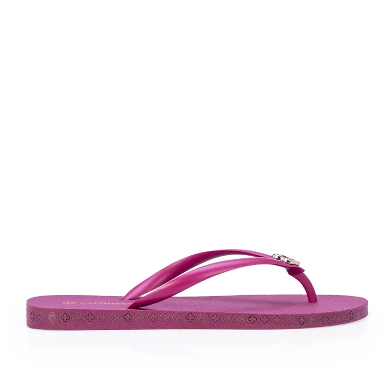 Chinelo De Dedo Sola De Trevos Fúcsia 37.38