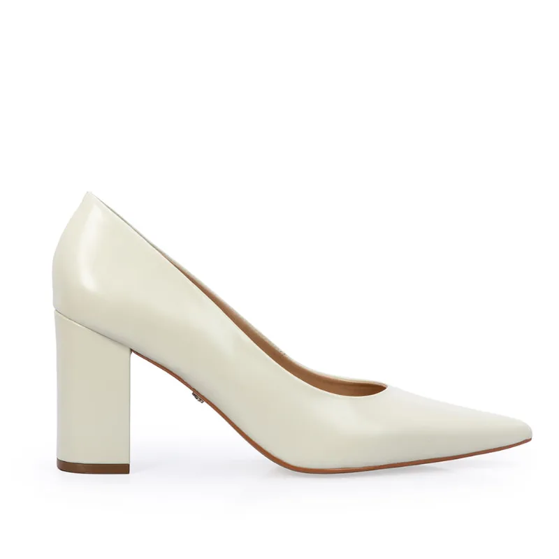Scarpin Salto Alto Couro Branco Duna 37