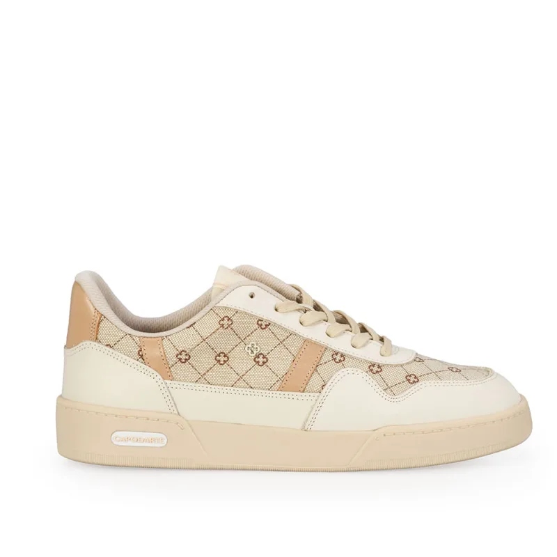 Tênis Flatform Monograma Couro Nude Seda 36