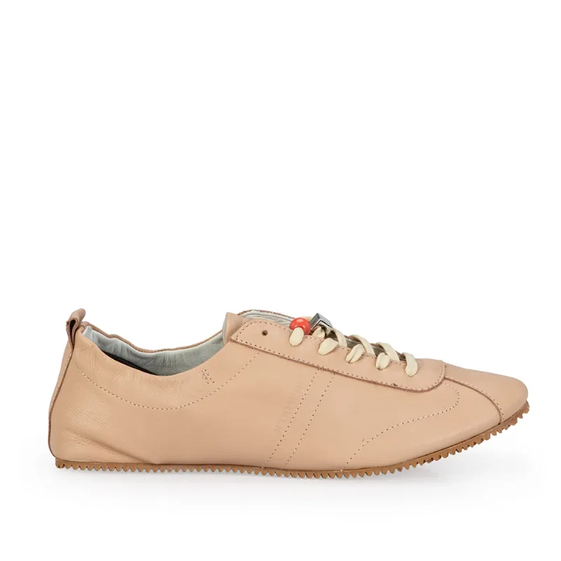 Tênis Ballerina Nude Seda de Couro + 4 Pins 36