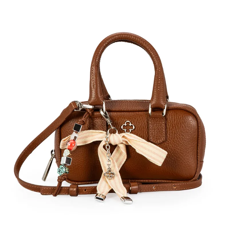 Bolsa Charms Nude Pequena Couro Marrom