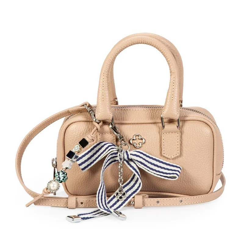 Bolsa Charms Marinho Pequena Couro Nude