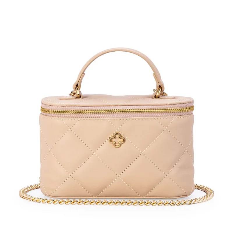 Bolsa Pequena Câmera Bag Couro Nude Seda