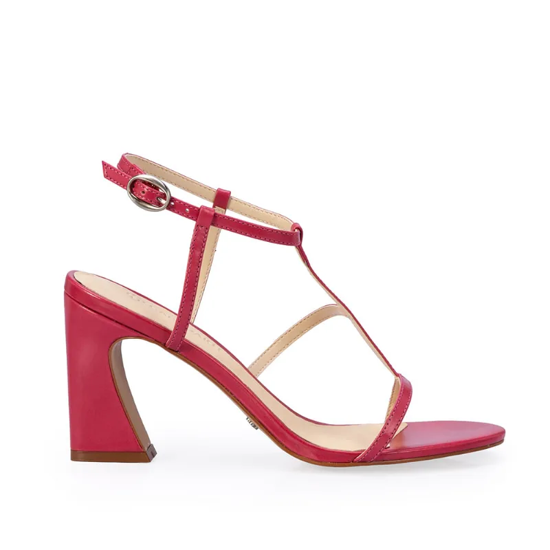 Sandália Salto Alto Couro Rosa Magnólia 37 - CAPODARTE