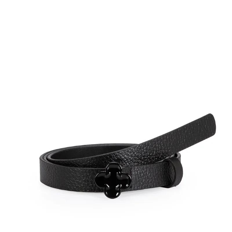 Cinto Couro Preto Fivela Monograma Feminino 100