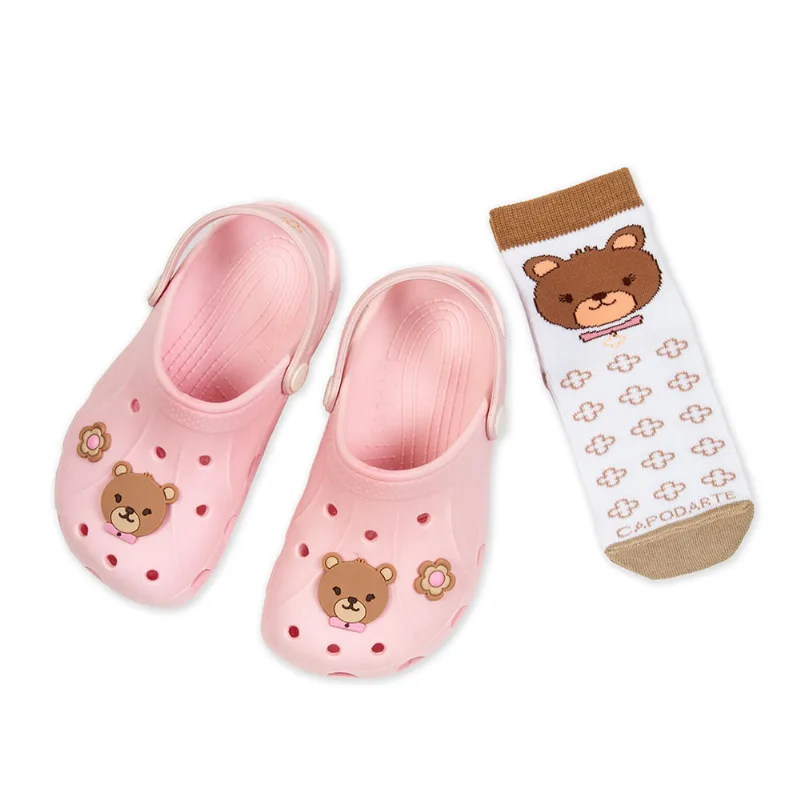 Clog Infantil Rose + 1 Par de Meias Olie 31.32 - CAPODARTE