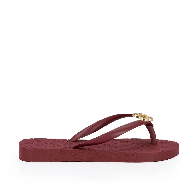 Chinelo De Dedo Infantil Monograma Vermelho Injetado 29.30