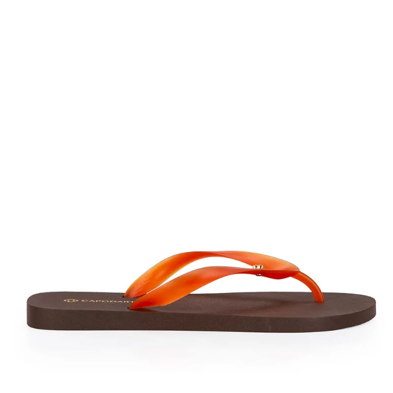 Chinelo De Dedo Com Tira Translúcida Ambar E Cacau 35.36