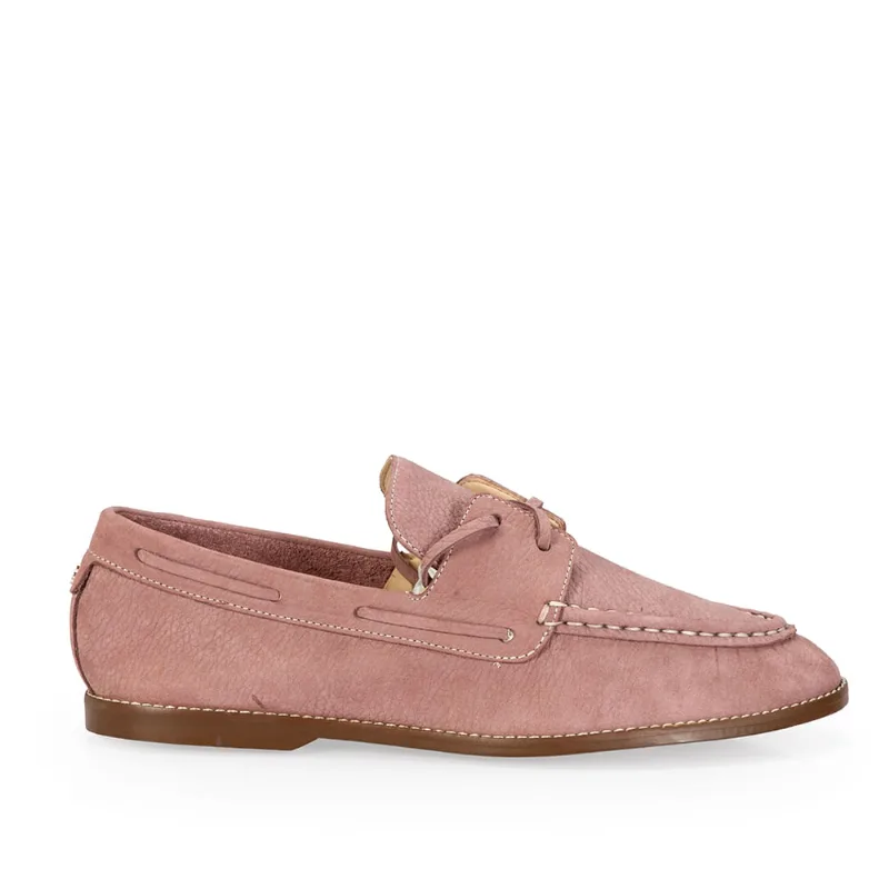 Loafer Mocassim Couro Nobuck Rose Mocha 38