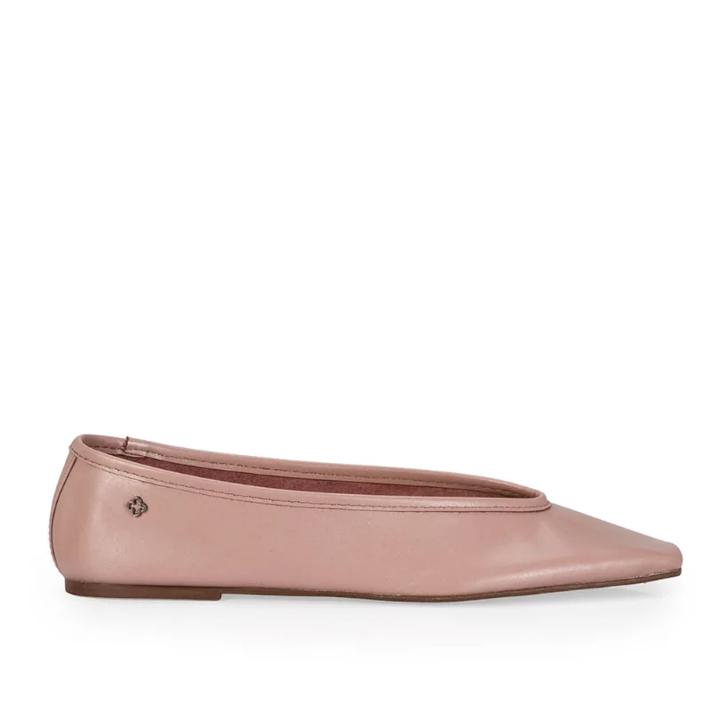 Sapatilha Bico Quadrado Couro Rosa Mocha 39 - CAPODARTE