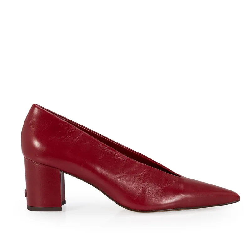 Scarpin Salto Médio Couro Vermelho Amarone 39