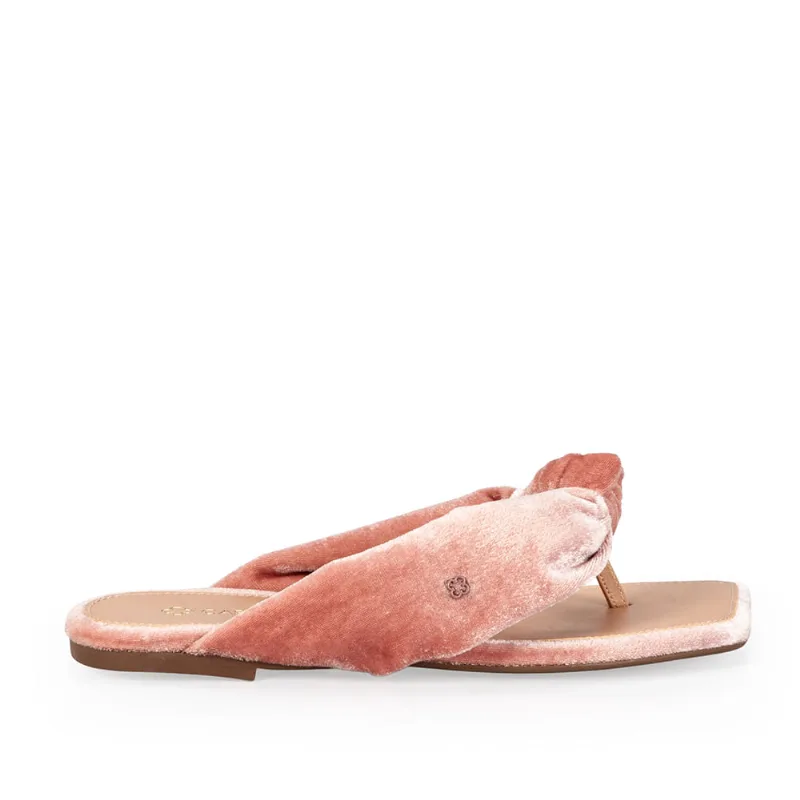 Chinelo De Dedo Veludo Mocha Rose 34