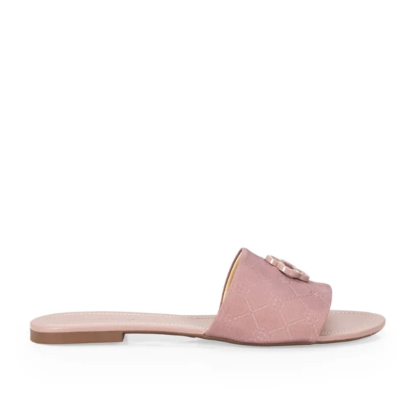 Chinelo Rasteiro Rosa Mocha Monograma 36