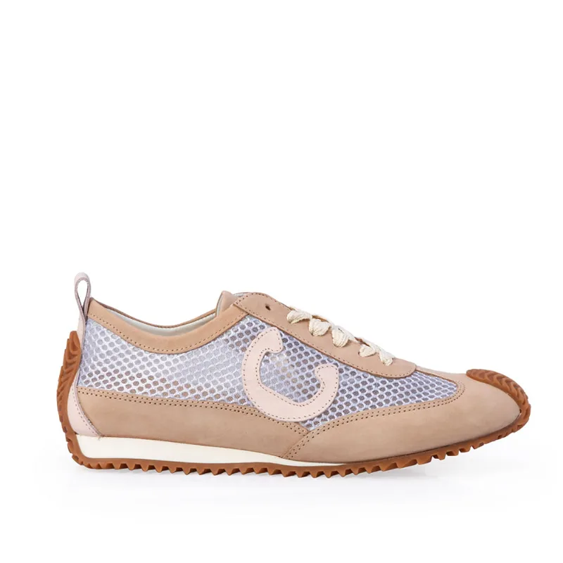 Tênis Sneakers Casual Couro Nobuck Nude Seda 33