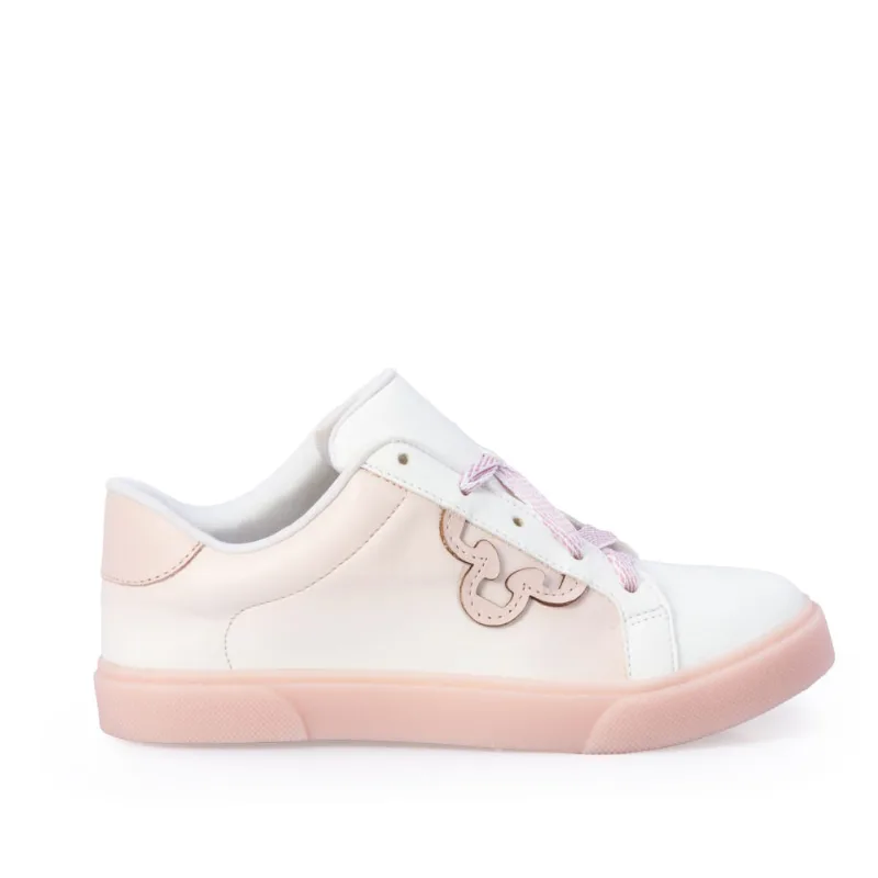 Tênis Infantil Amarração Branco e Rosa 32