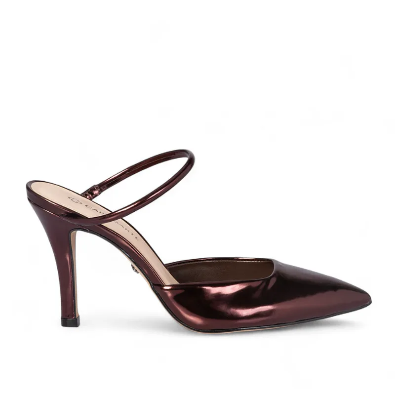 Mule Slingback de Couro Marrom Specchio 38