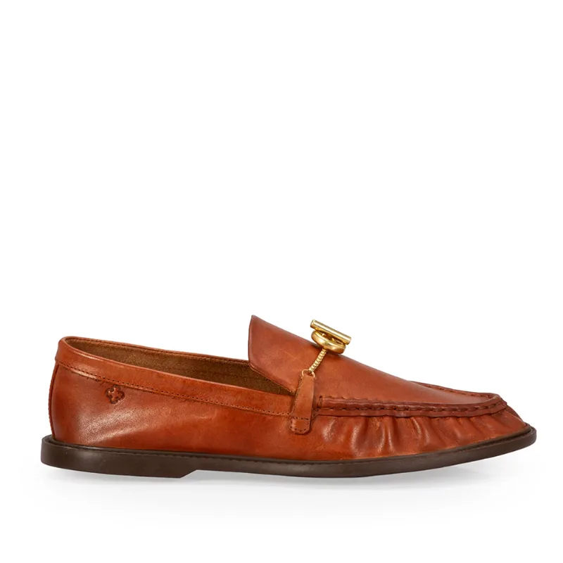 Loafer Mocassim Couro Caramelo Camel 37
