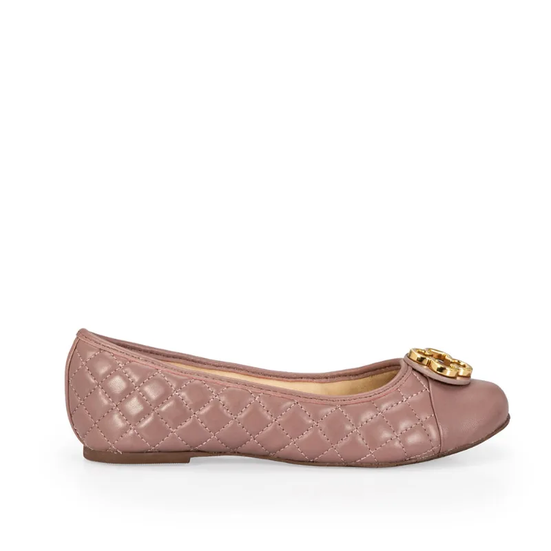 Sapatilha Infantil Couro Mocha Rose Catherine 31