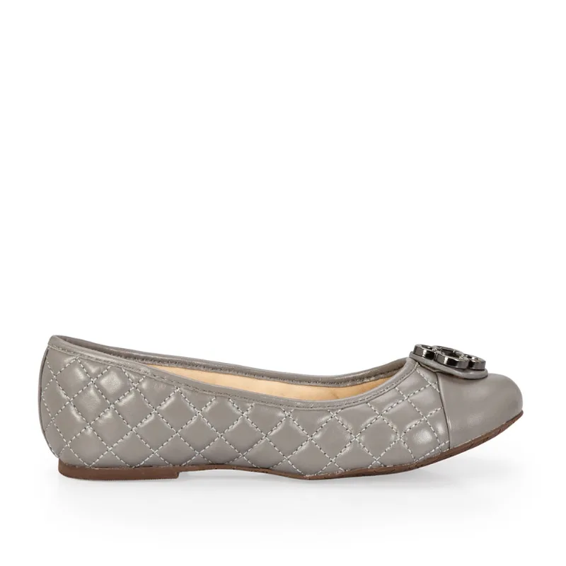 Sapatilha Infantil Couro Cinza Carbono Catherine 32