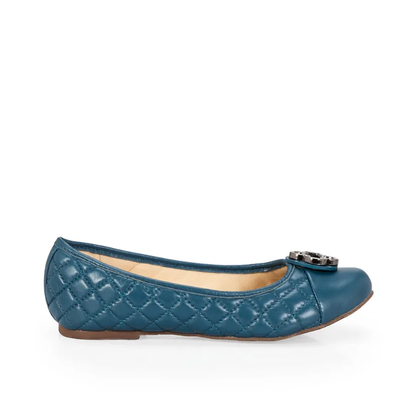 Sapatilha Infantil Couro Azul Cobalto Catherine 32