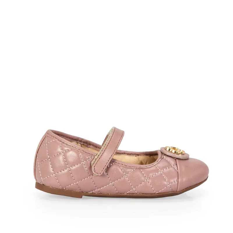 Sapatilha Infantil Couro Rosa Mocha 27