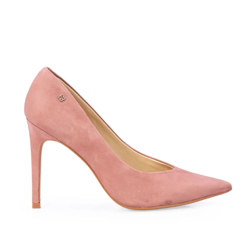 Scarpin Couro Nobuck Rosa Malva 37 - CAPODARTE