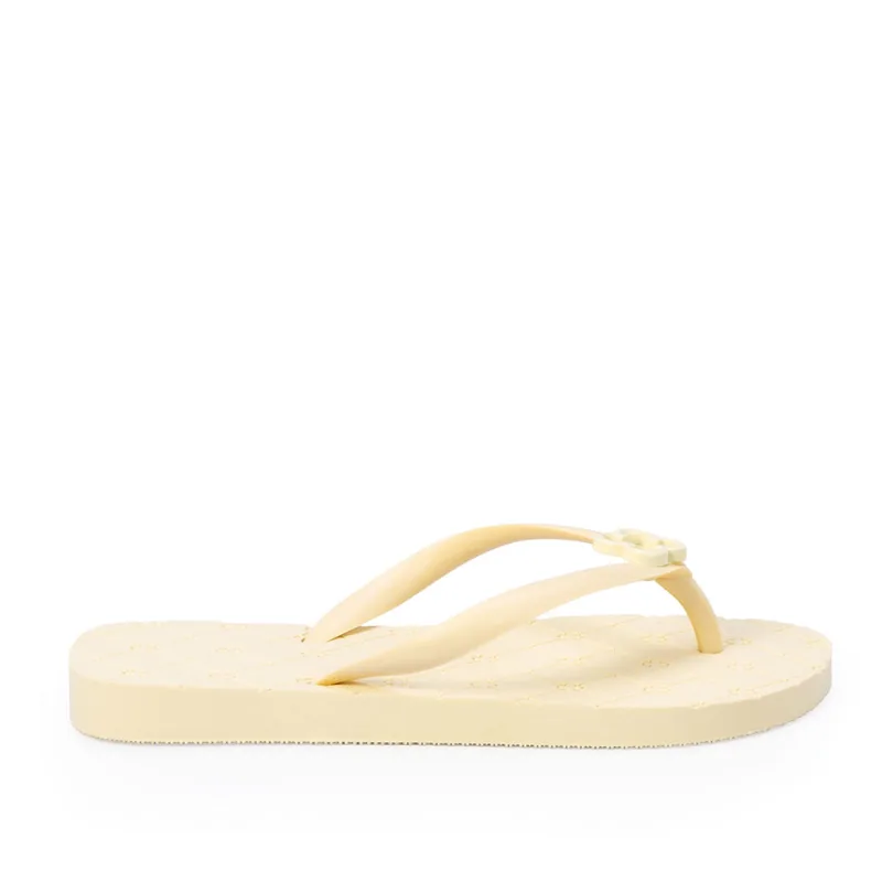 Chinelo De Dedo Infantil Monograma Creme Brulle Injetado 29.30