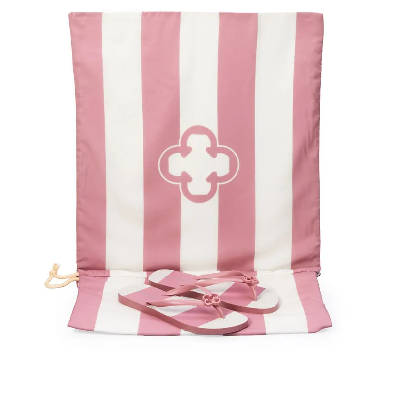 Kit Chinelo De Dedo Rosa + Capa De Cadeira Praia Vira Bolsa 35.36 - CAPODARTE
