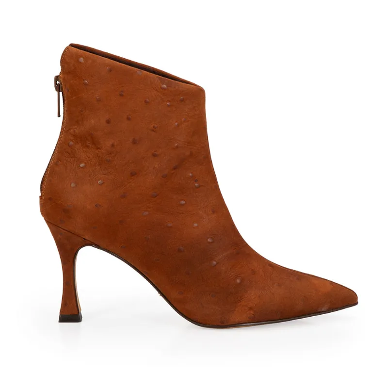 Bota Cano Baixo Couro Nobuck Marrom Mogno 39