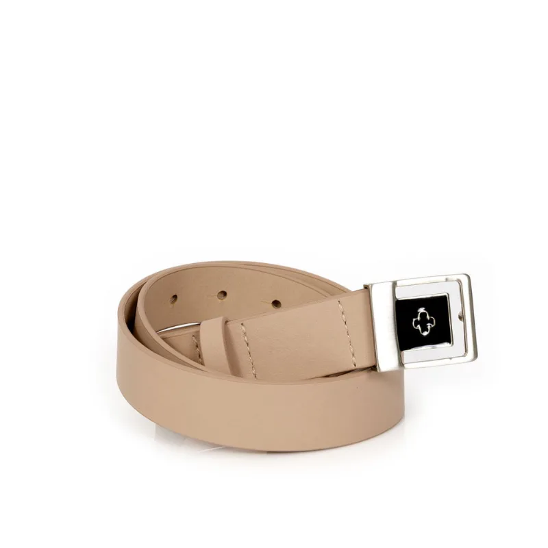 Cinto Feminino Fivela Quadrada Couro Nude Seda 95 - CAPODARTE
