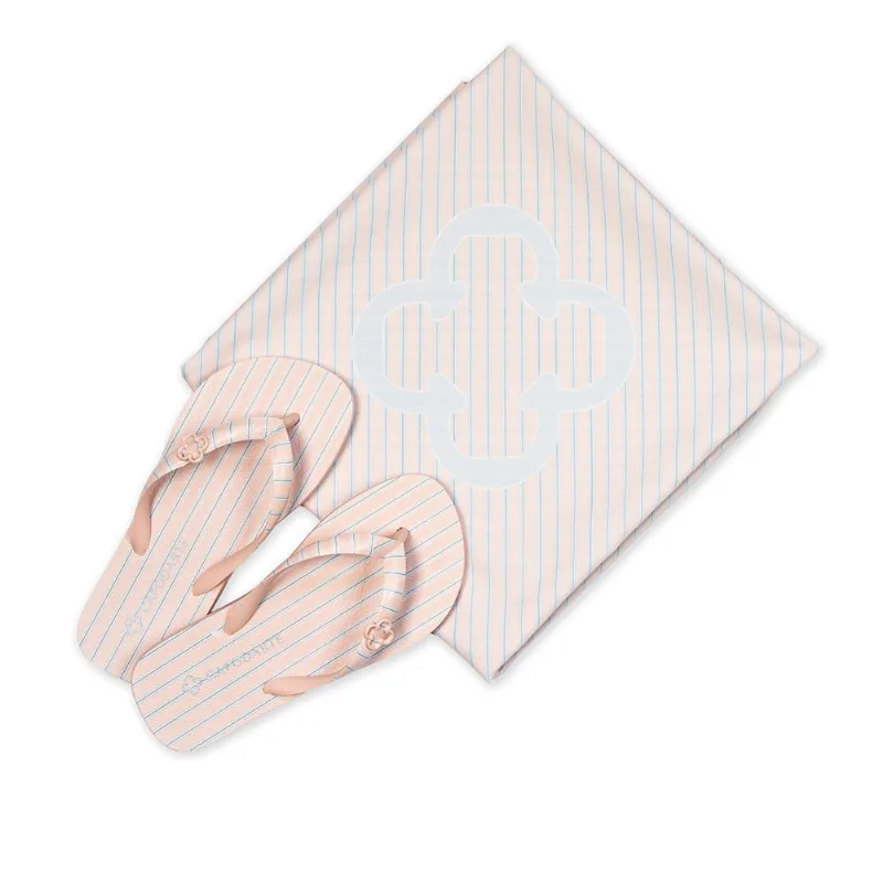 Kit Chinelo De Dedo Infantil Rosa + Bolsa de Lenço 29.30