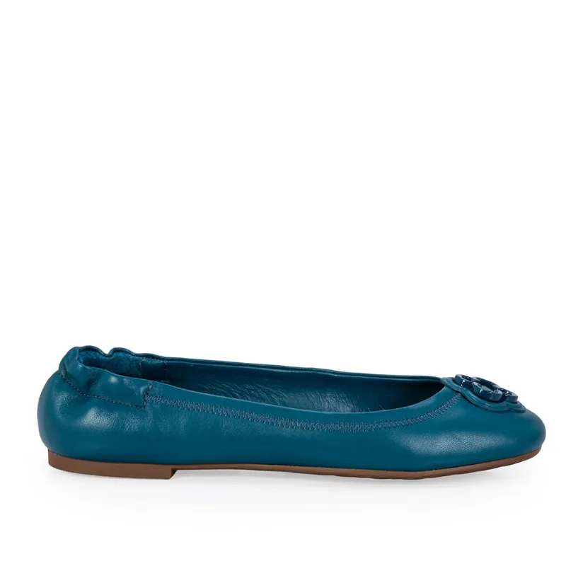 Sapatilha Catherine Couro Azul Cobalto 40