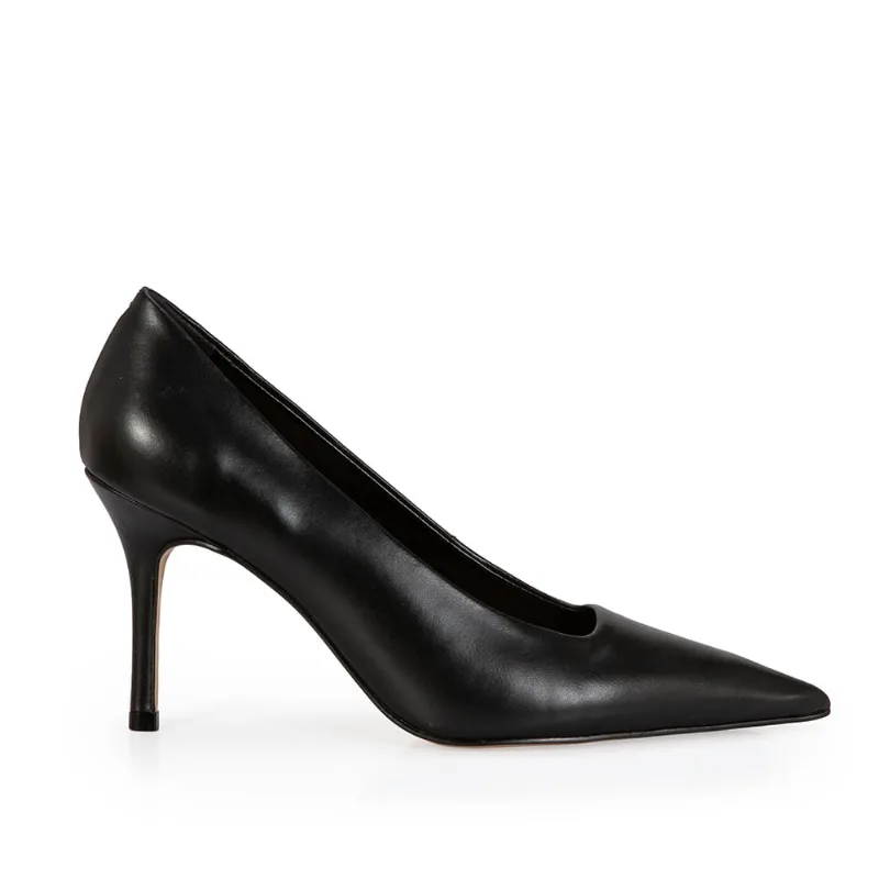 Scarpin Salto Alto Couro Preto 34 - CAPODARTE