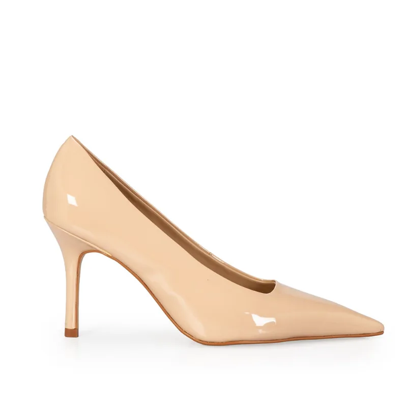 Scarpin Salto Alto Verniz Nude Seda 37