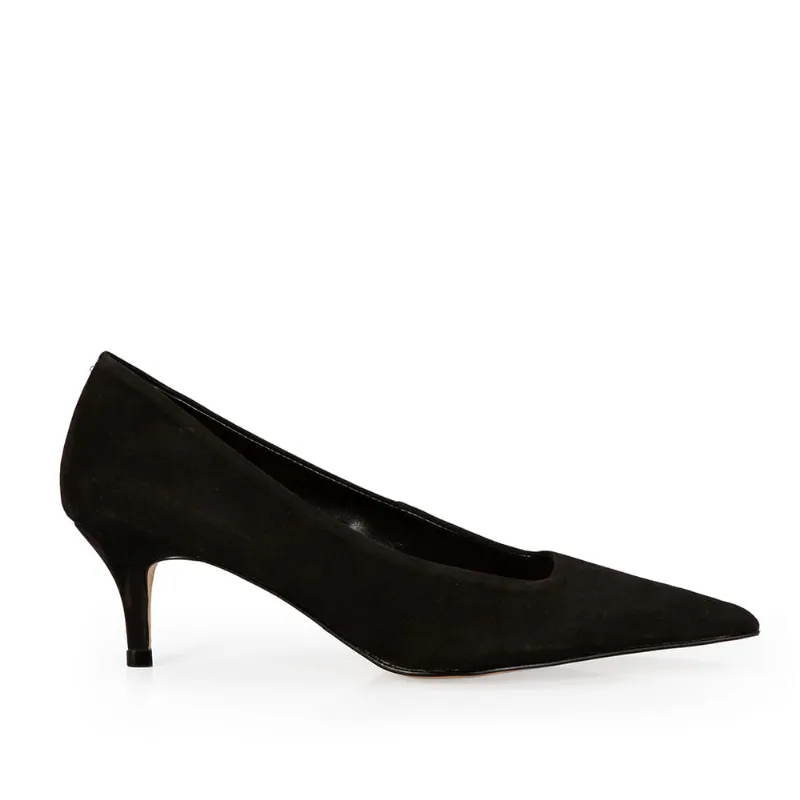 Scarpin Salto Médio Couro Suede Preto 37